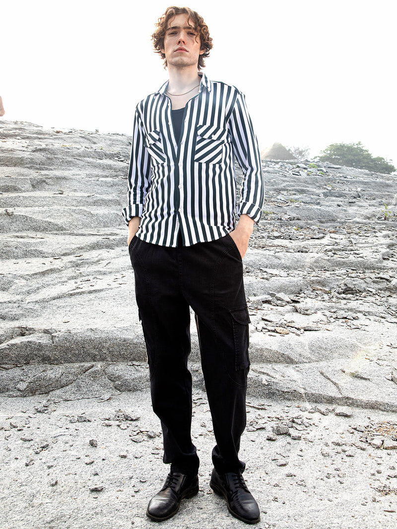 Nautical-Stripe Utility Shirt