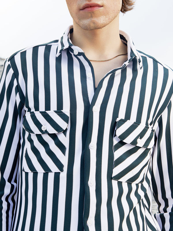 Nautical-Stripe Utility Shirt