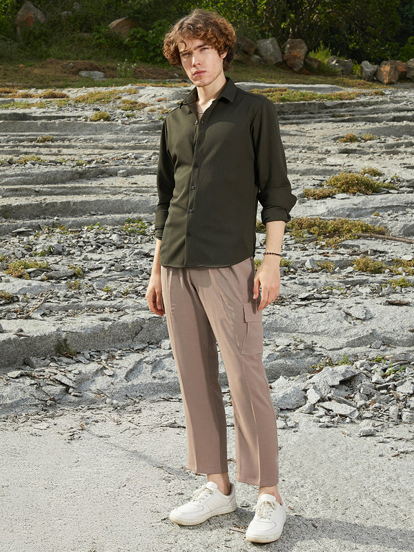 Ribbed-Woven Shirt