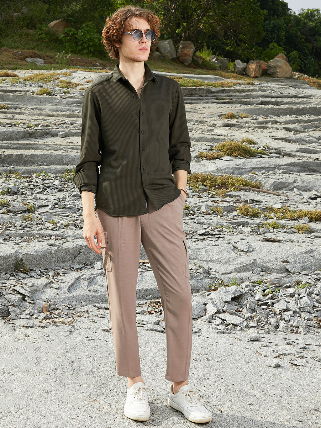 Ribbed-Woven Shirt