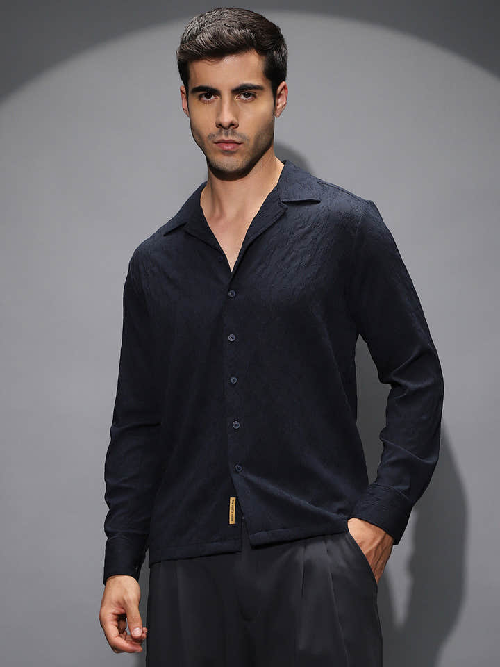 Textured-Cuban Shirt