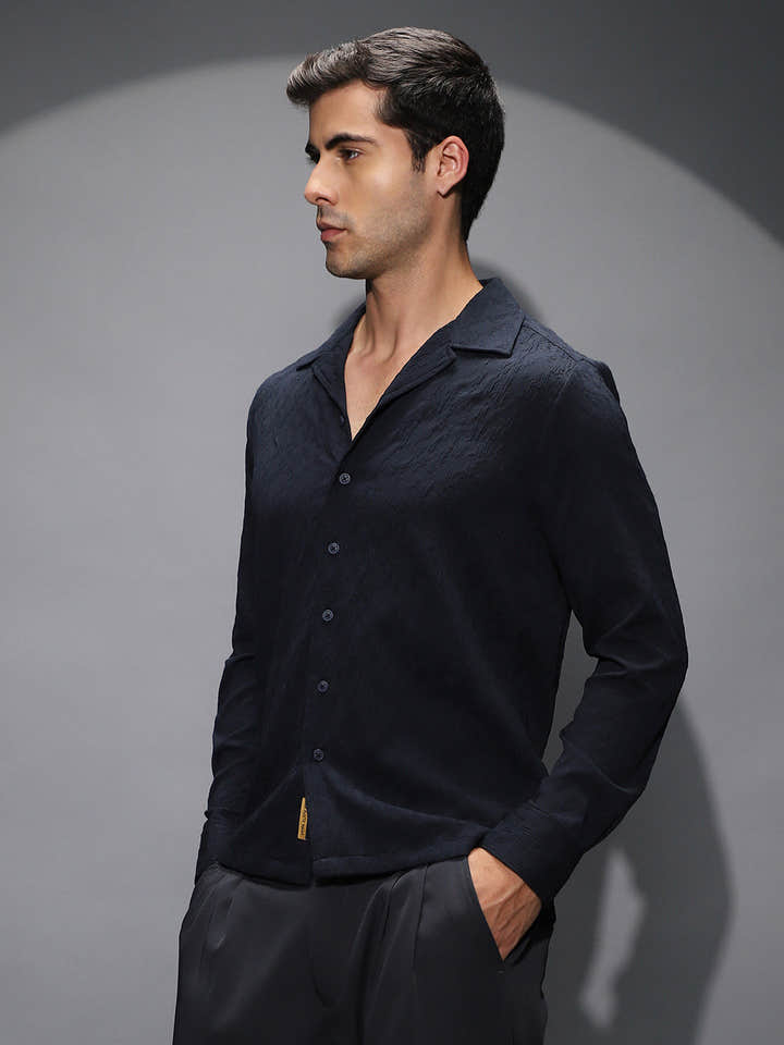 Textured-Cuban Shirt