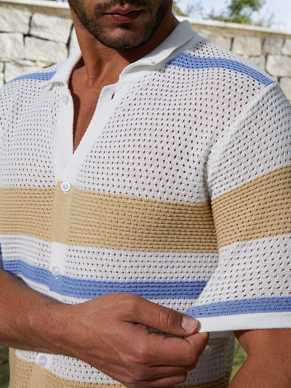 Panel-Knit Relaxed Shirt