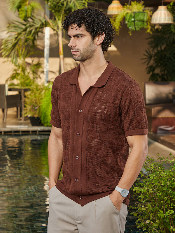 Fluid-Knit Polo Shirt
