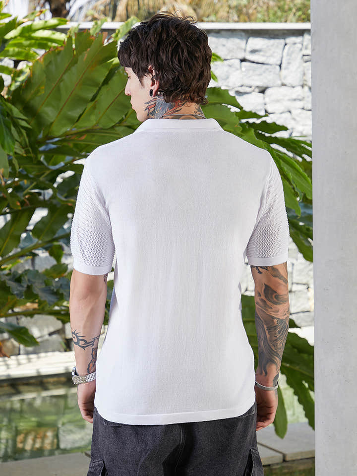 Grid Open-Knit Shirt