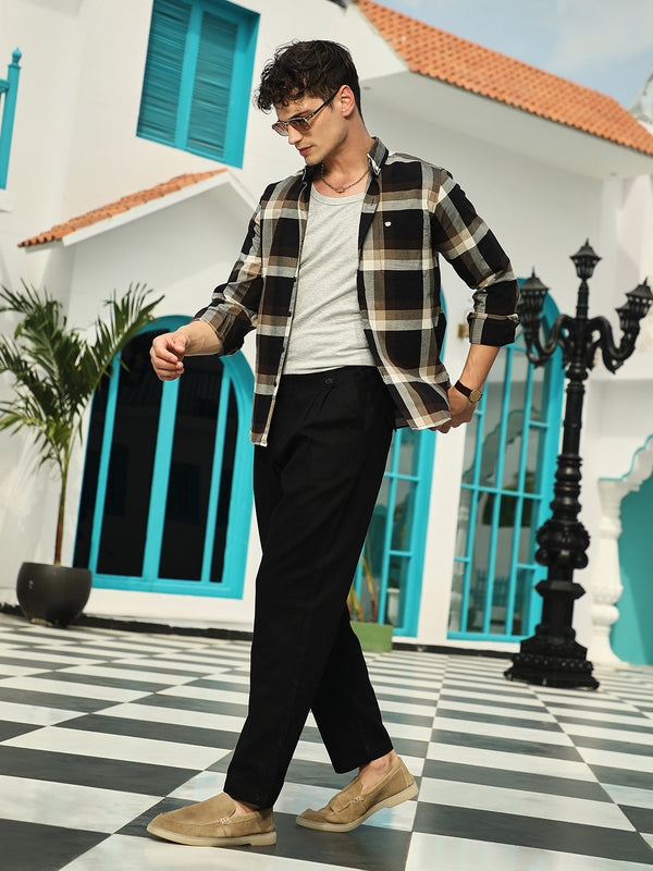 Pixelated-Check Relaxed Shirt