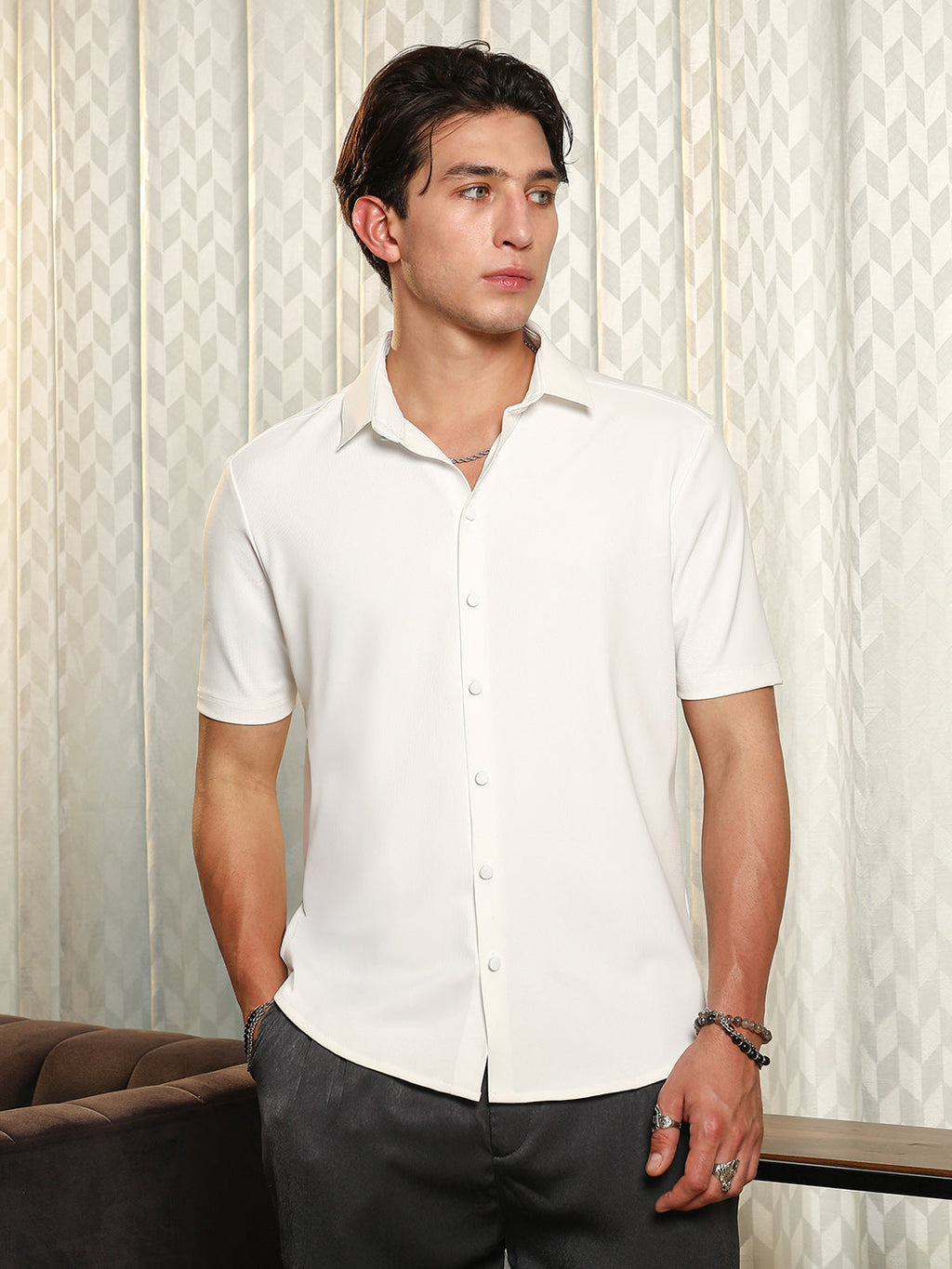 Seamless Waffle-Knit Shirt