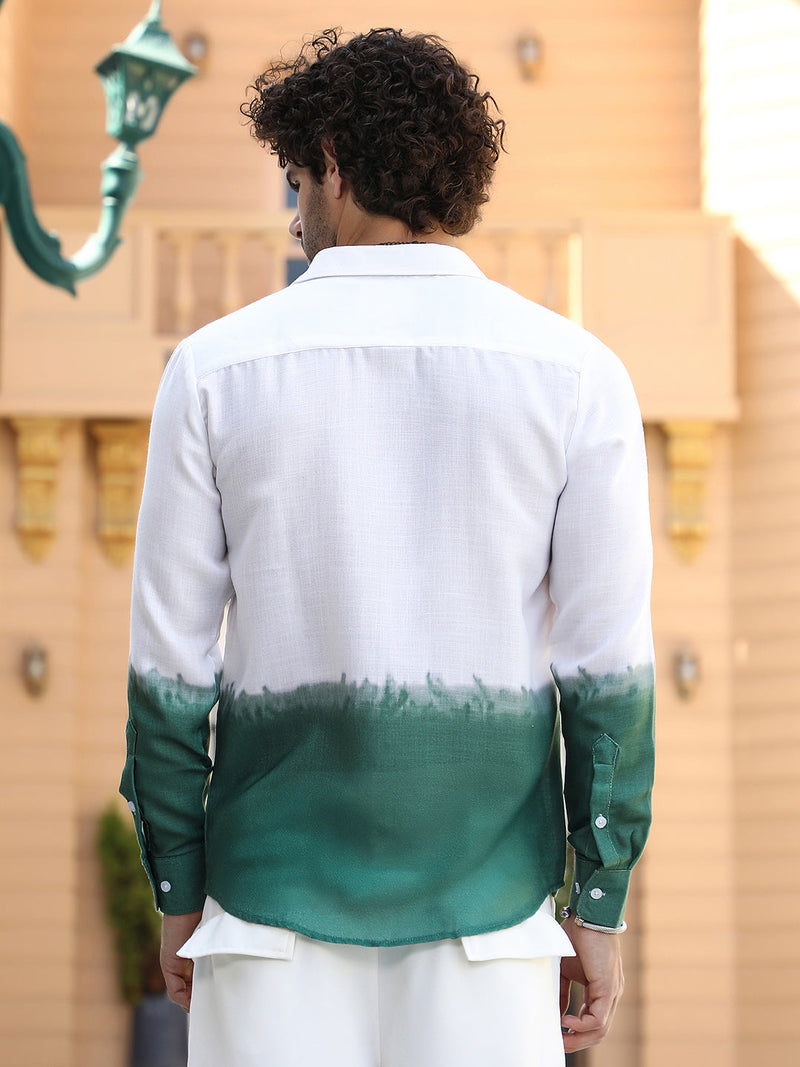 Ombre-Plunge Regular Shirt