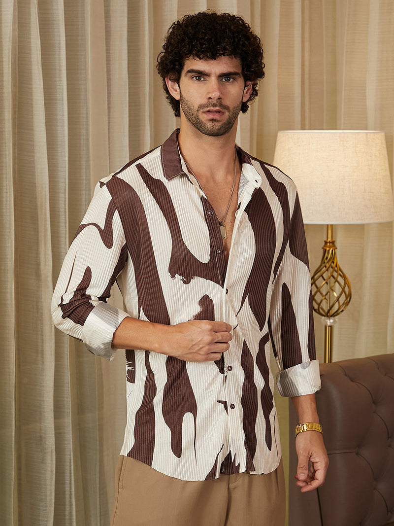 Contour-Lines Pleated Shirt