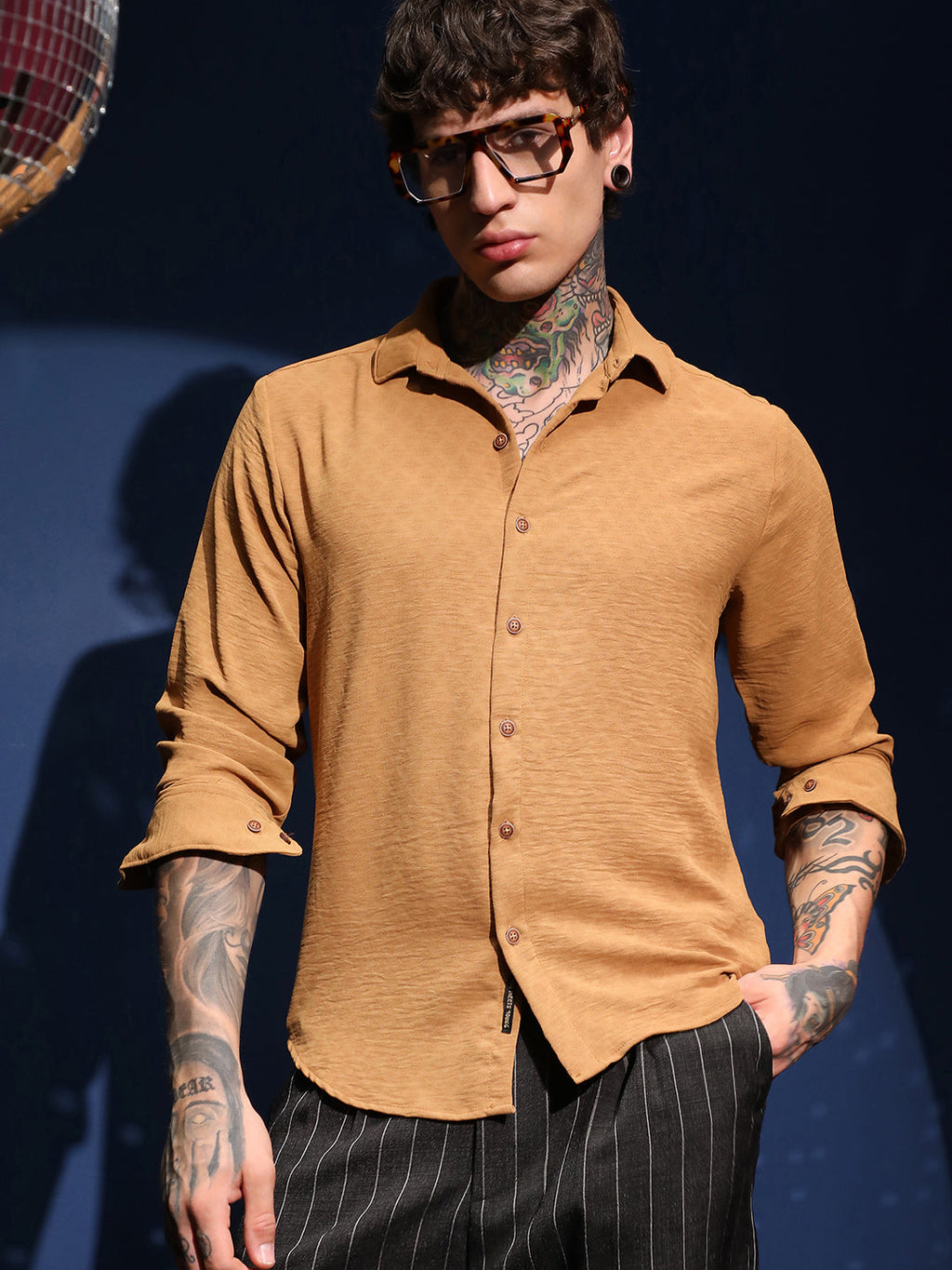 Rhombus-Texture Shirt
