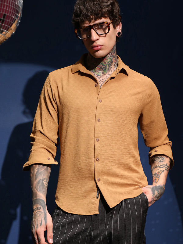 Rhombus-Texture Shirt