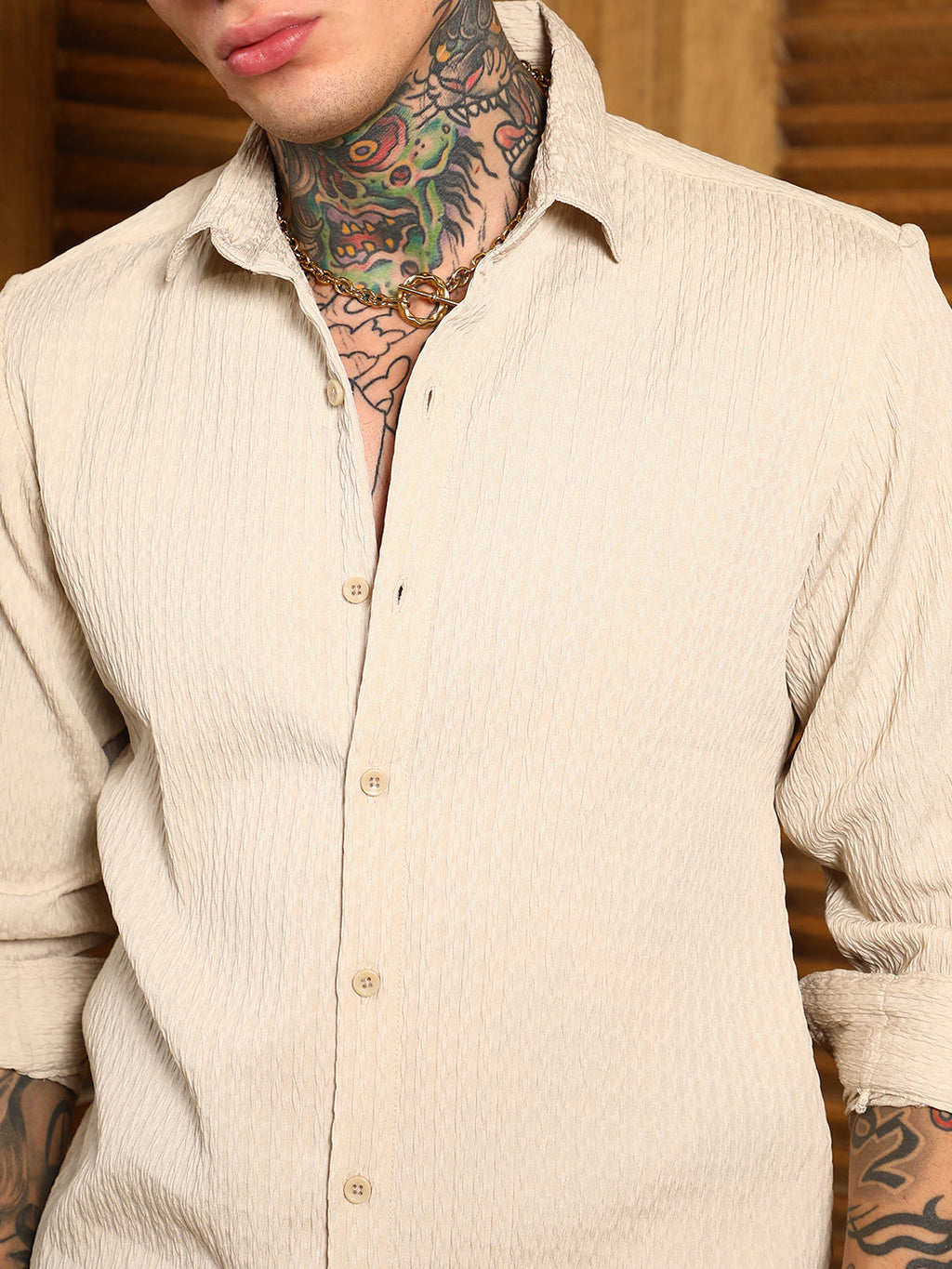 Braid-Lined Tactile Shirt