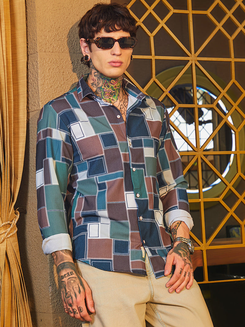 Patch-Stitch Imprint Shirt