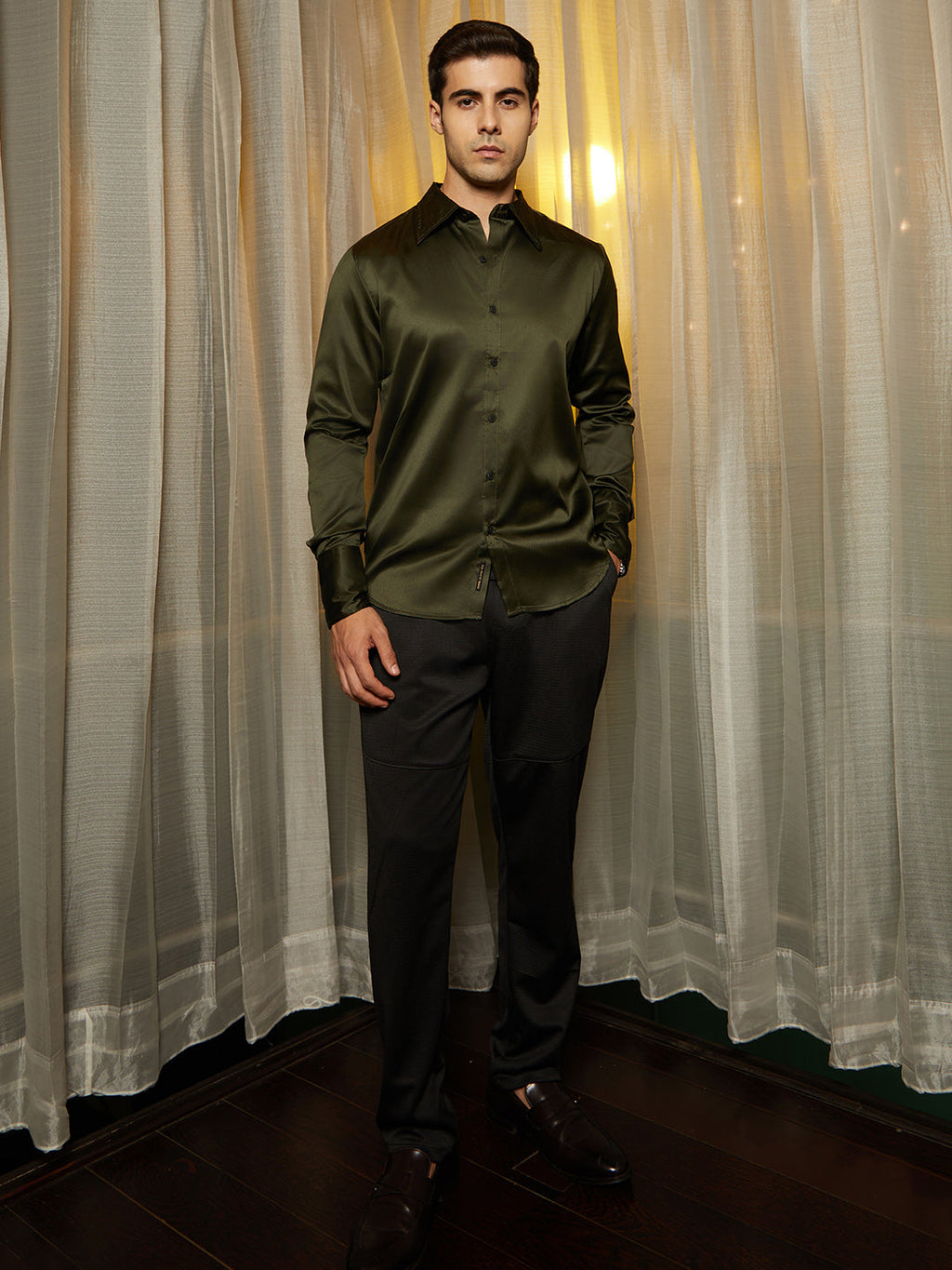 Solid Satin Shirt