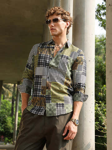 Houndstooth Block Shirt