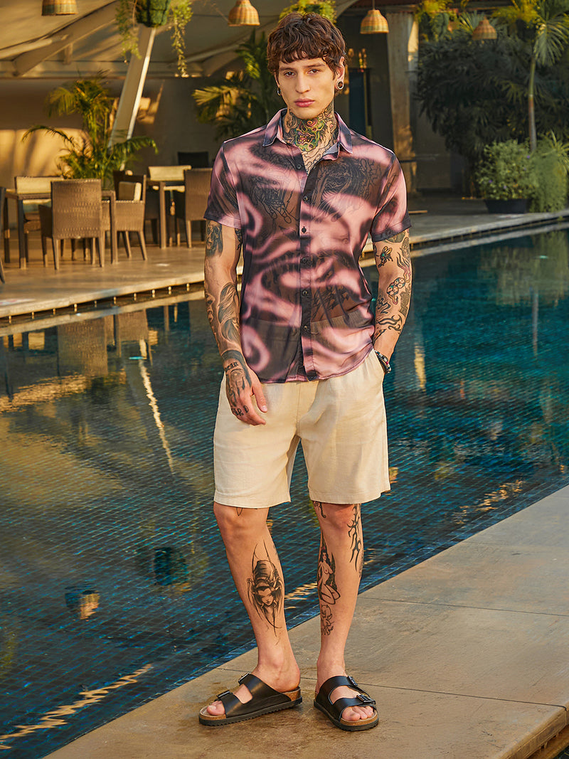 Blurred-Mesh Shirt