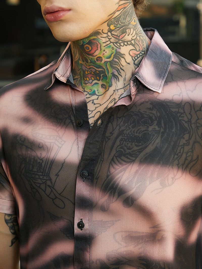 Blurred-Mesh Shirt