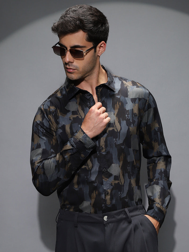 Fray-Stroke Imprint Shirt