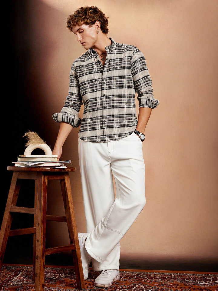 Static-Check Regular Shirt