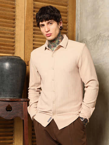 Chevron-Panel Tactile Shirt