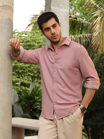 Chevron-Panel Tactile Shirt