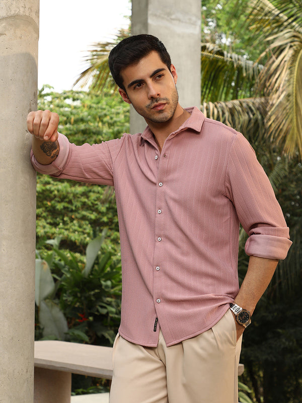 Chevron-Panel Tactile Shirt
