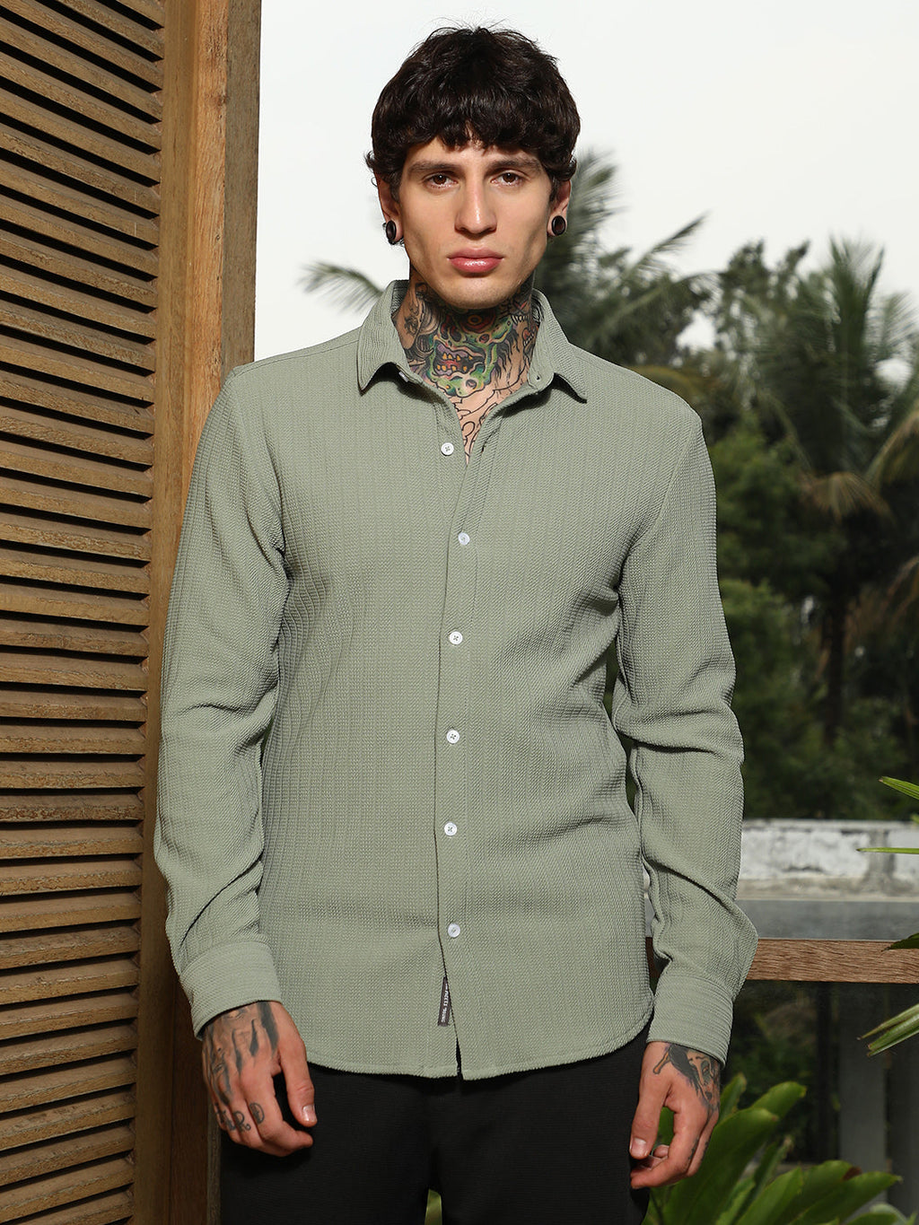 Rope-Textured Shirt