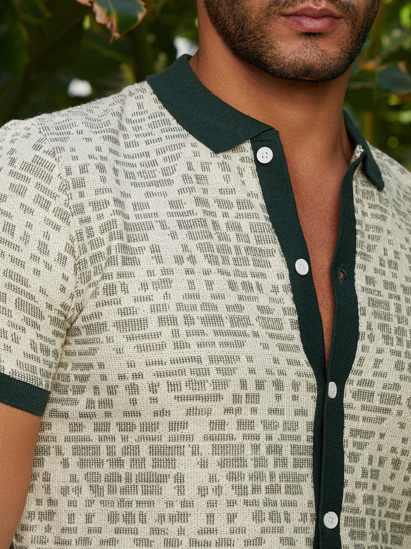 Geometrix-Knit Polo Shirt