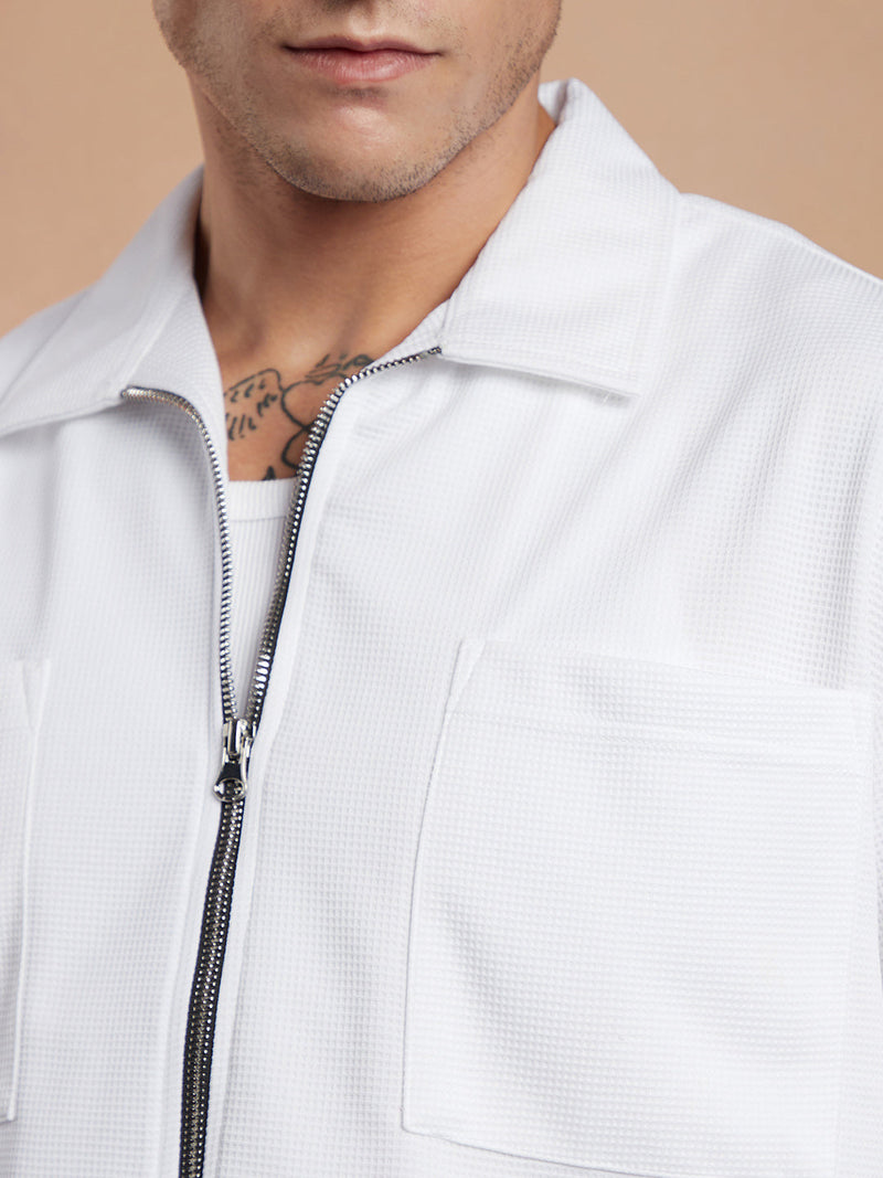 Waffle-Utility Oversized Shirt