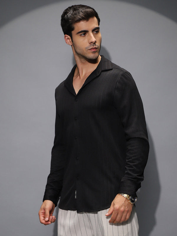 Chevron-Panel Tactile Shirt