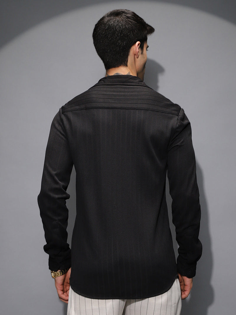 Chevron-Panel Tactile Shirt