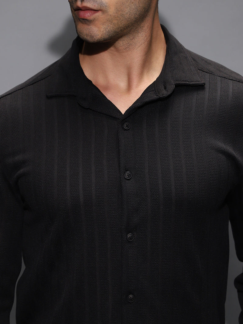 Chevron-Panel Tactile Shirt