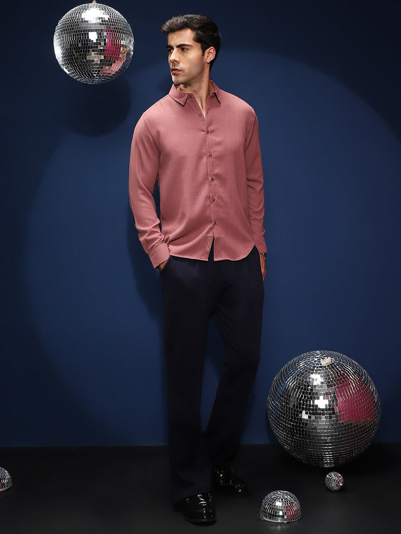 Solid-Woven Regular Shirt