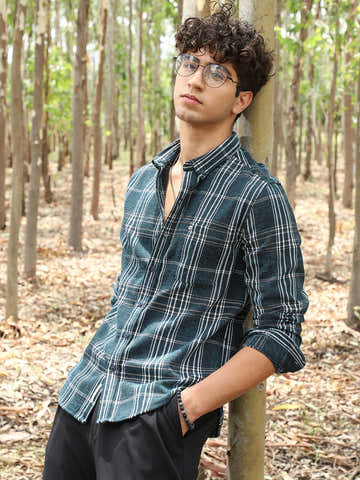 Plaid-Woven Regular Shirt