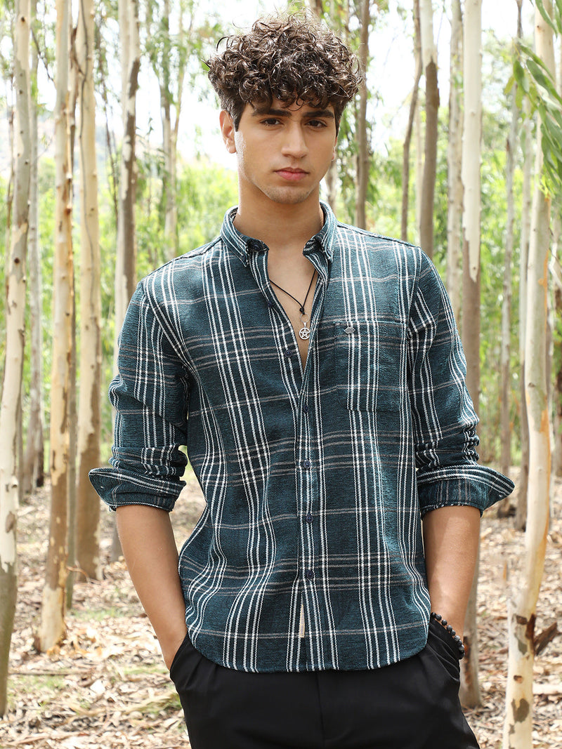 Plaid-Woven Regular Shirt