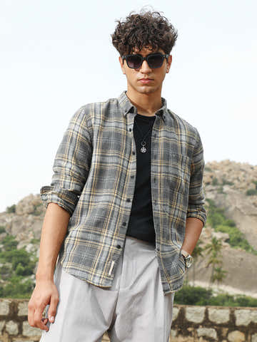 Tartan-Woven Regular Shirt