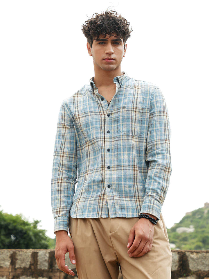 Tartan-Woven Regular Shirt