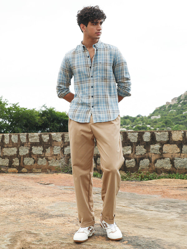 Tartan-Woven Regular Shirt