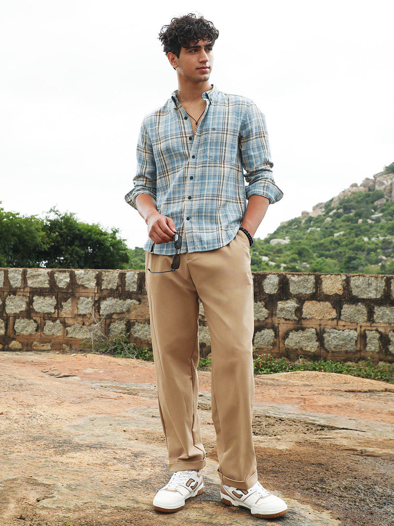 Tartan-Woven Regular Shirt