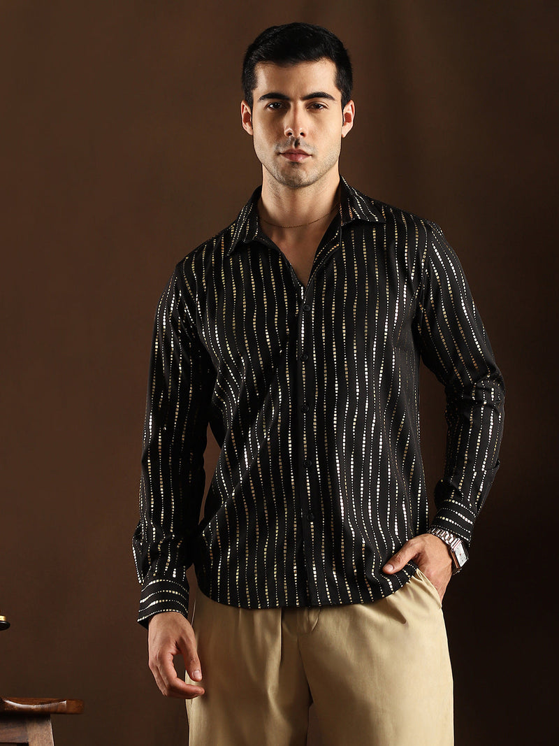 Metallic-Vined Shirt