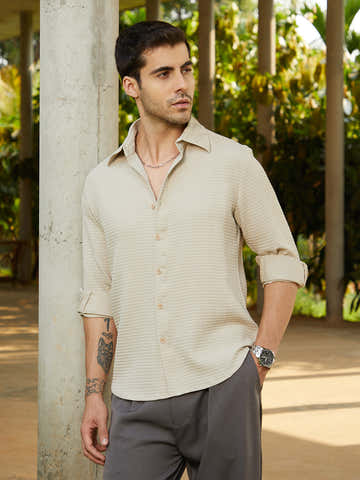 Grid-Textured Shirt