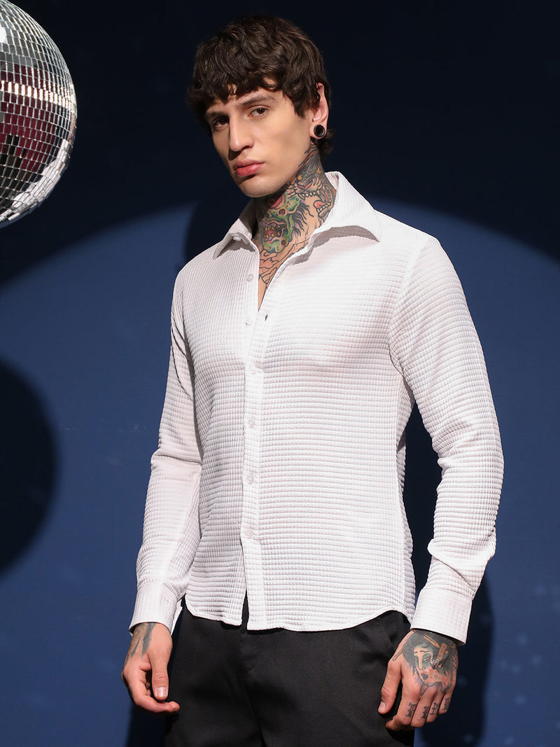 Grid-Textured Shirt