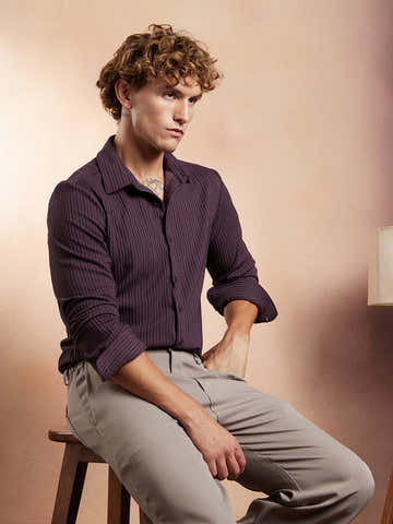 Rope-Striped Tactile Shirt