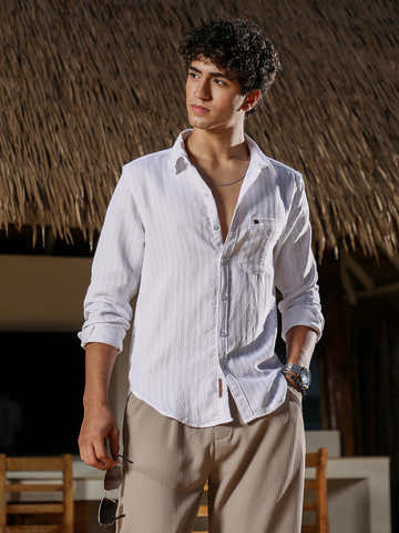 Rope-Stripe Jacquard Shirt