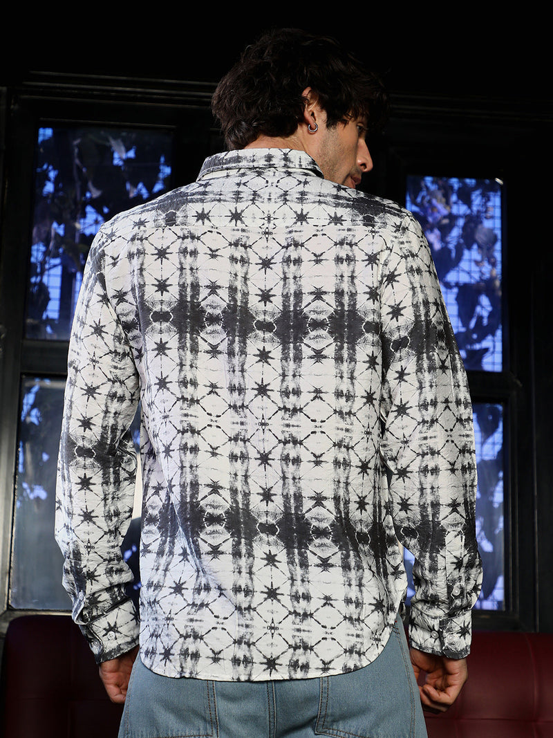 Button-Down Geometric-Dye Shirt