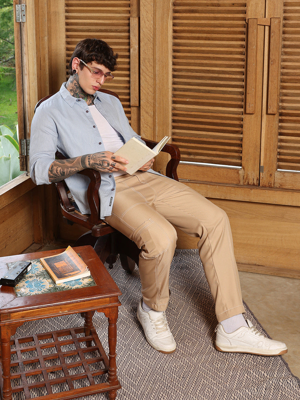 Lattice-Woven Shirt