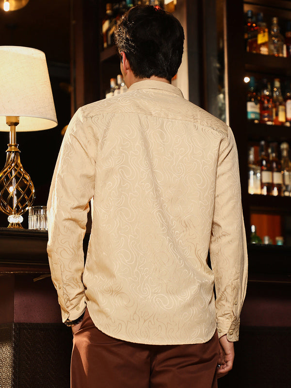 Abstract-Lined Jacquard Shirt