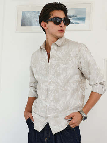 Faded Foliage-Jacquard Shirt
