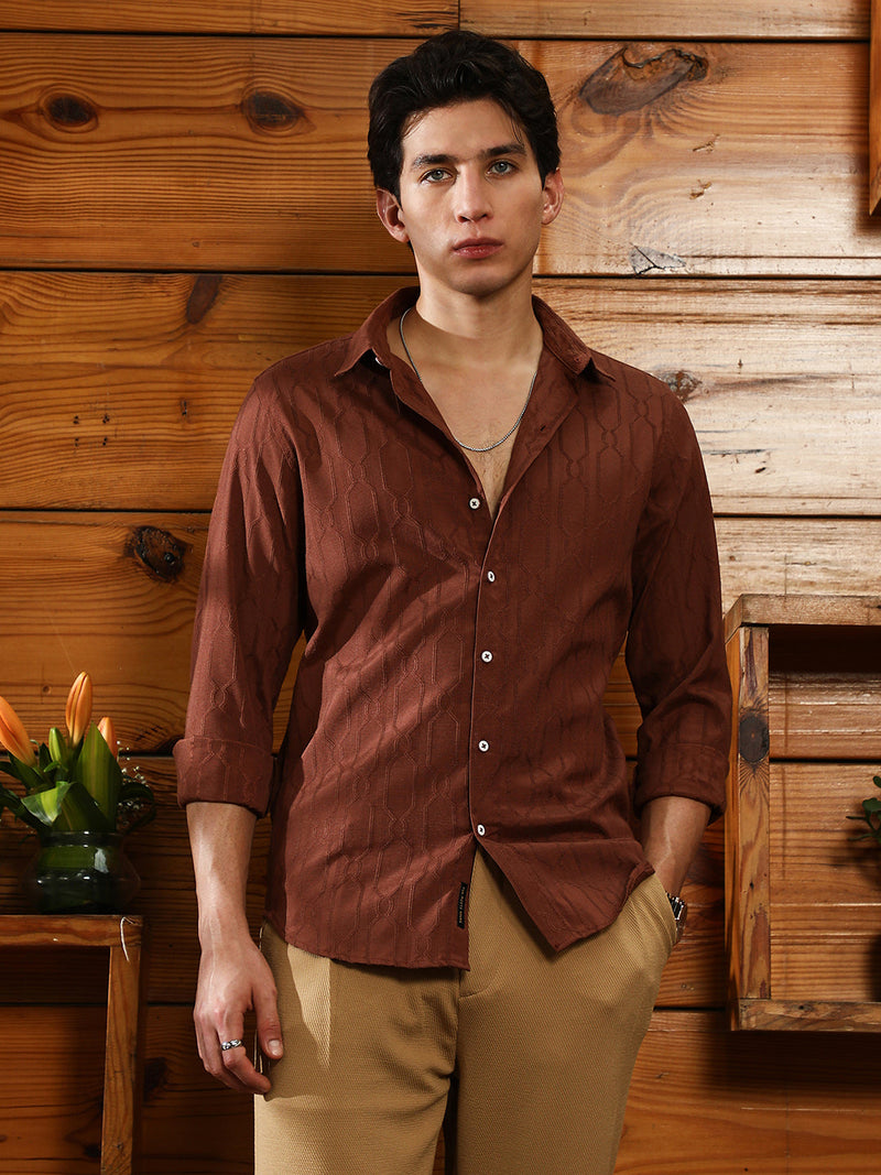 Indie-Geometric Jacquard Shirt