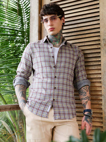 Woven Contrast-Check Shirt